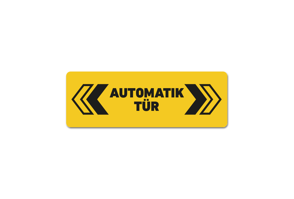 Tür Aufkleber Sticker "Automatiktür" Automatik Hinweis 14,5 x 5cm kratzfest