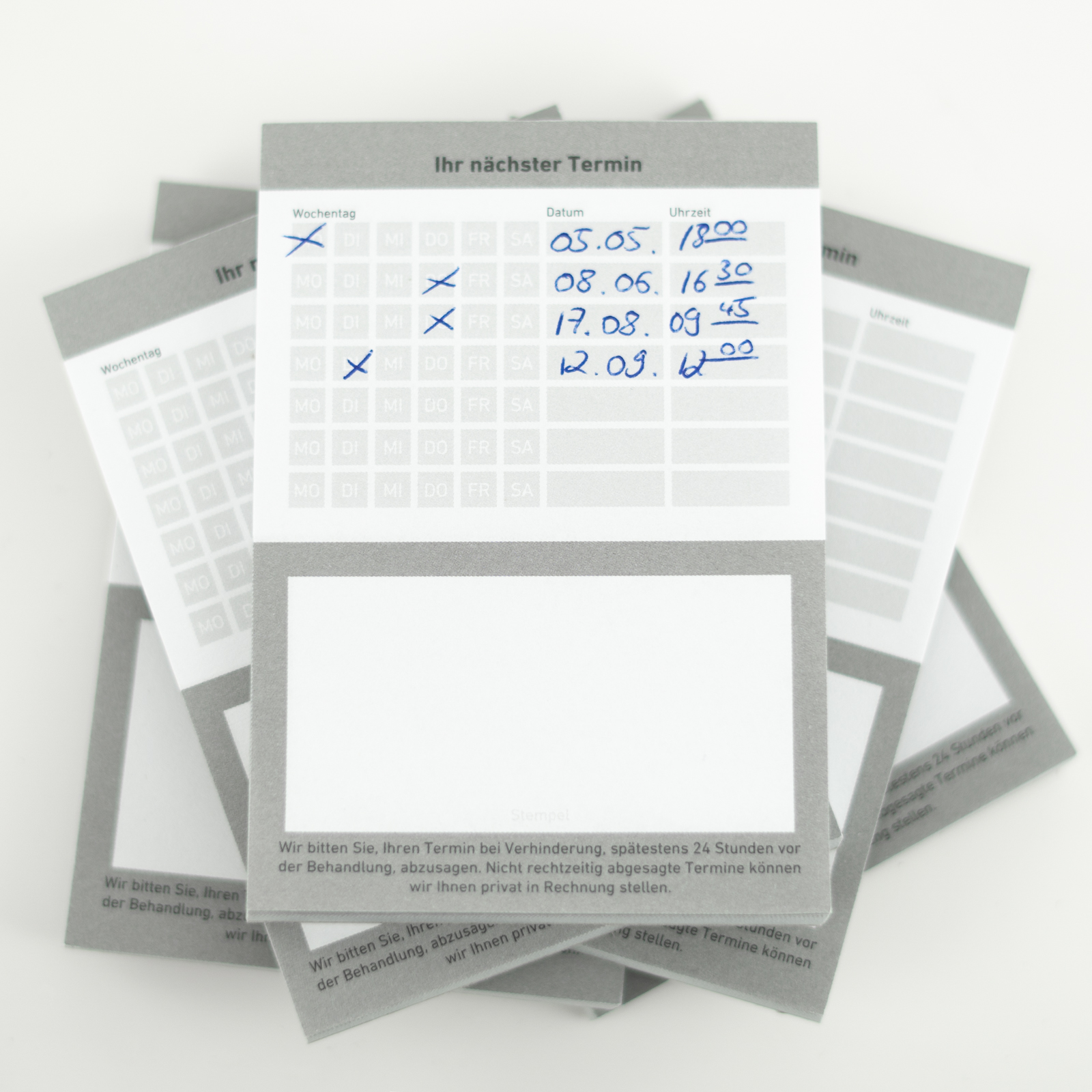 Terminblock mit Leimbindung, DIN A7 (74x105mm), 10 x 50 Blatt