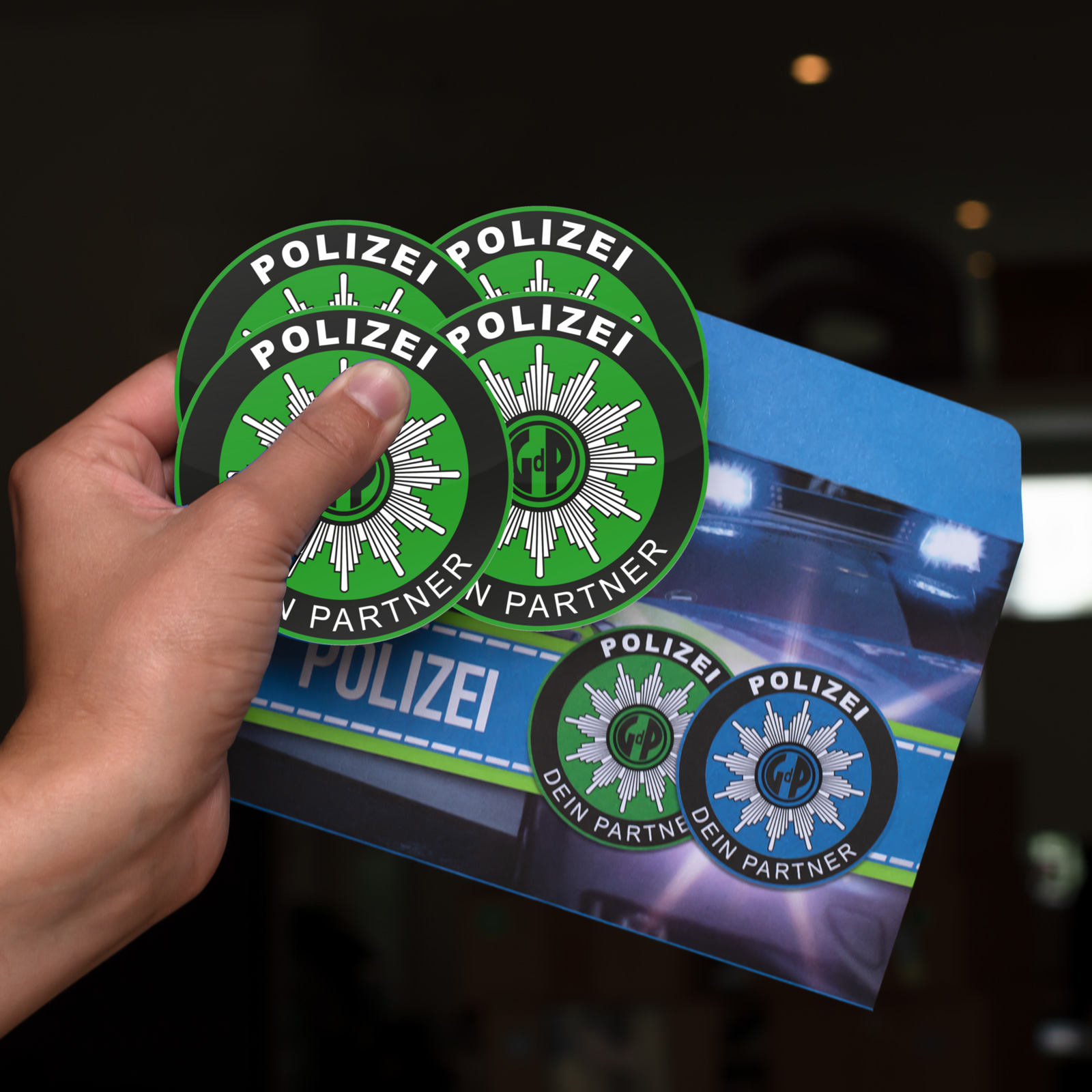 Polizei GDP Aufkleber 4er Set Knöllchenstop Gewerkschaft Sticker