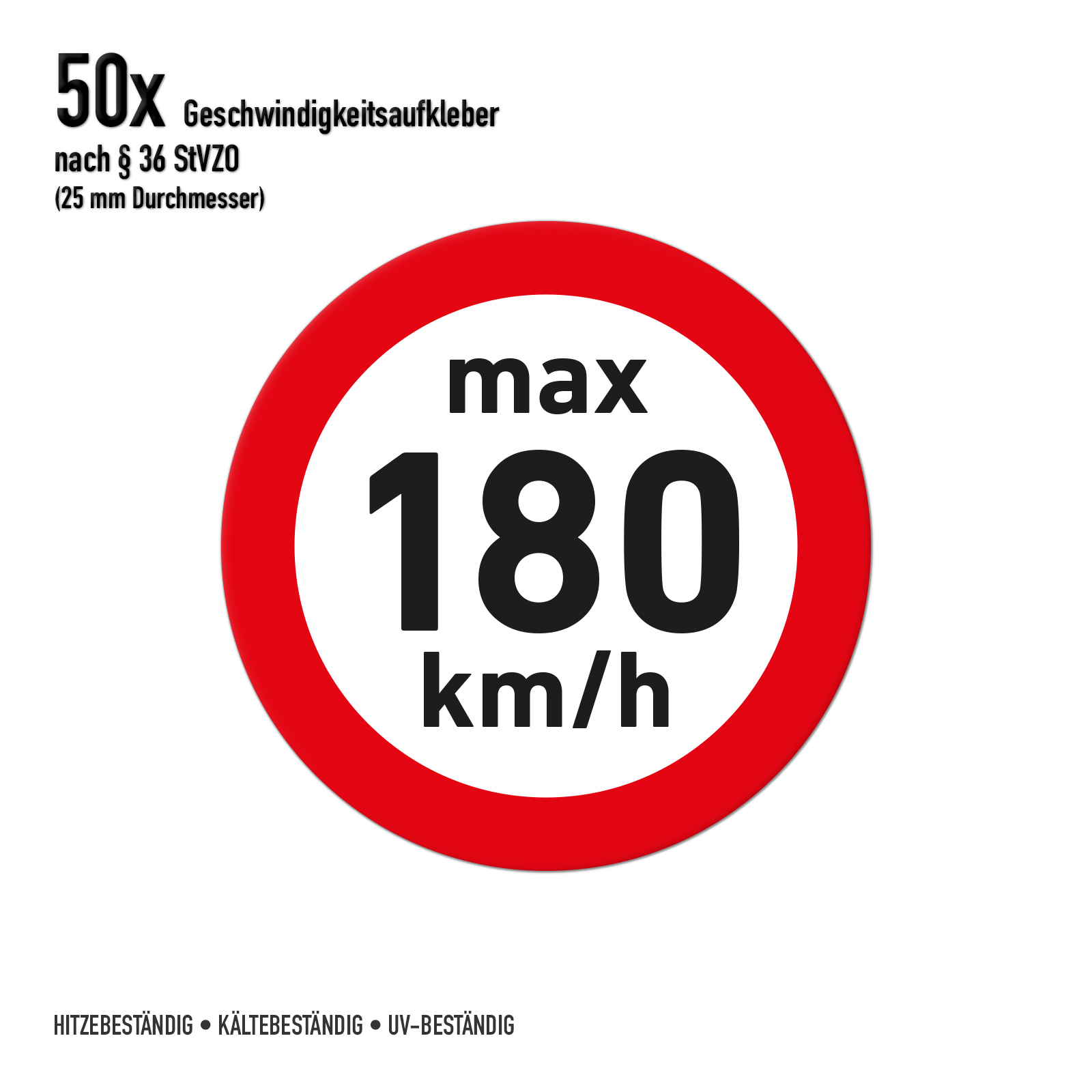 Geschwindigkeitsaufkleber Winterreifen 180 km/h
