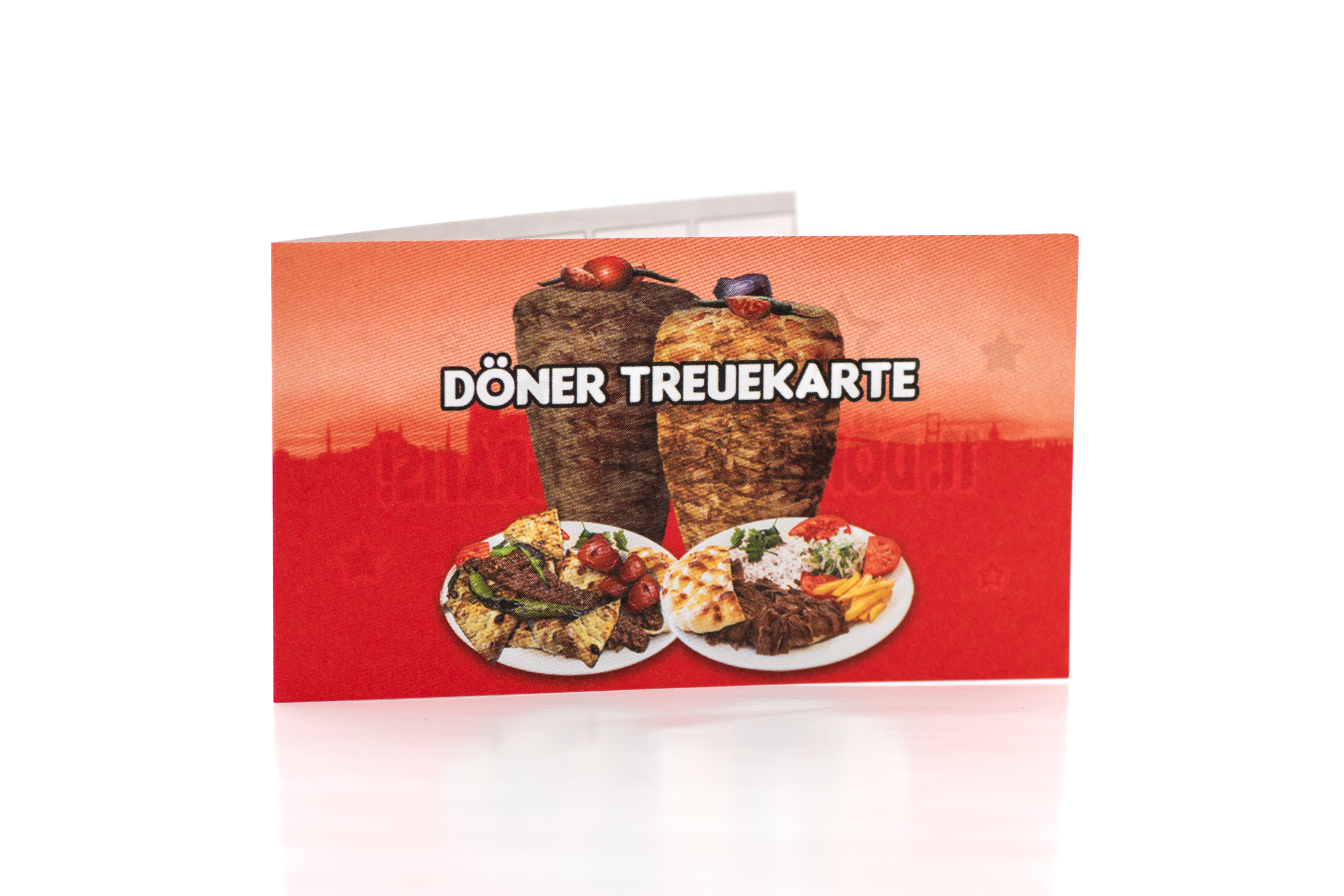 Bonuskarte Treuekarte "Döner" Stempelkarte aus Papier aufklappbar