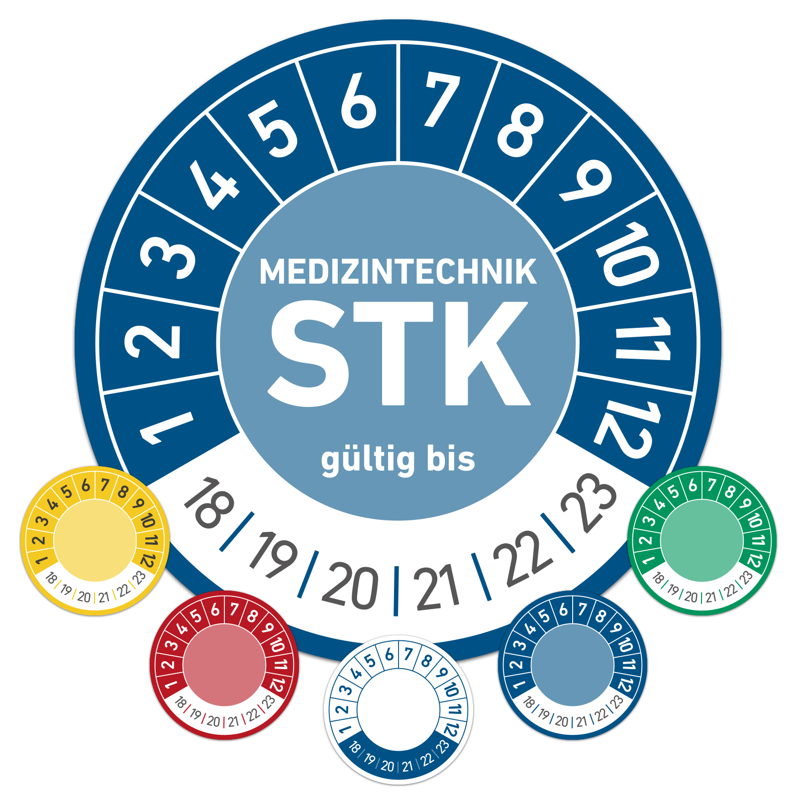 STK Medizintechnik Prüfplakette Wartungsplakette 30mm 20mm