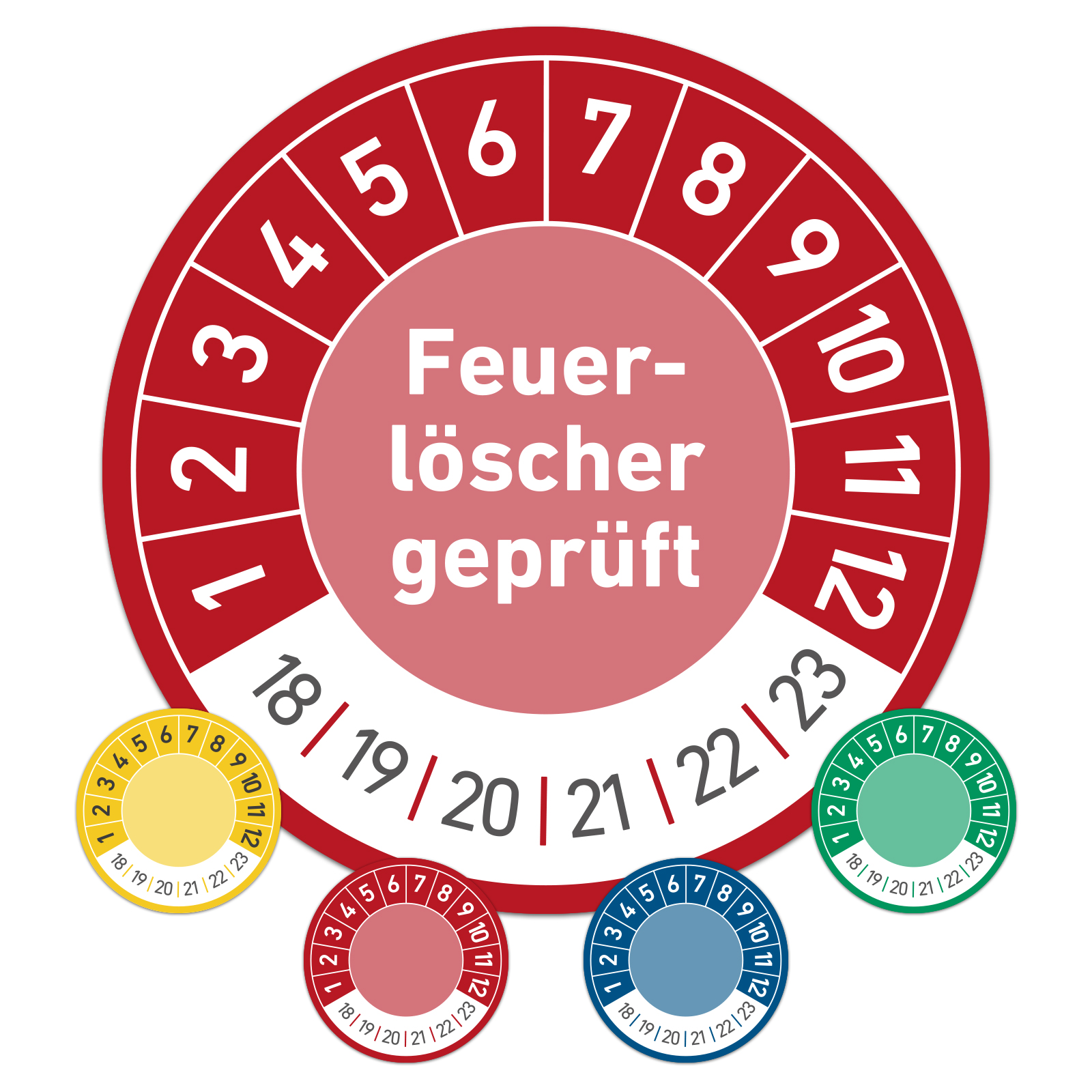 Feuerlöscher geprüft Prüfplakette Wartungsplakette