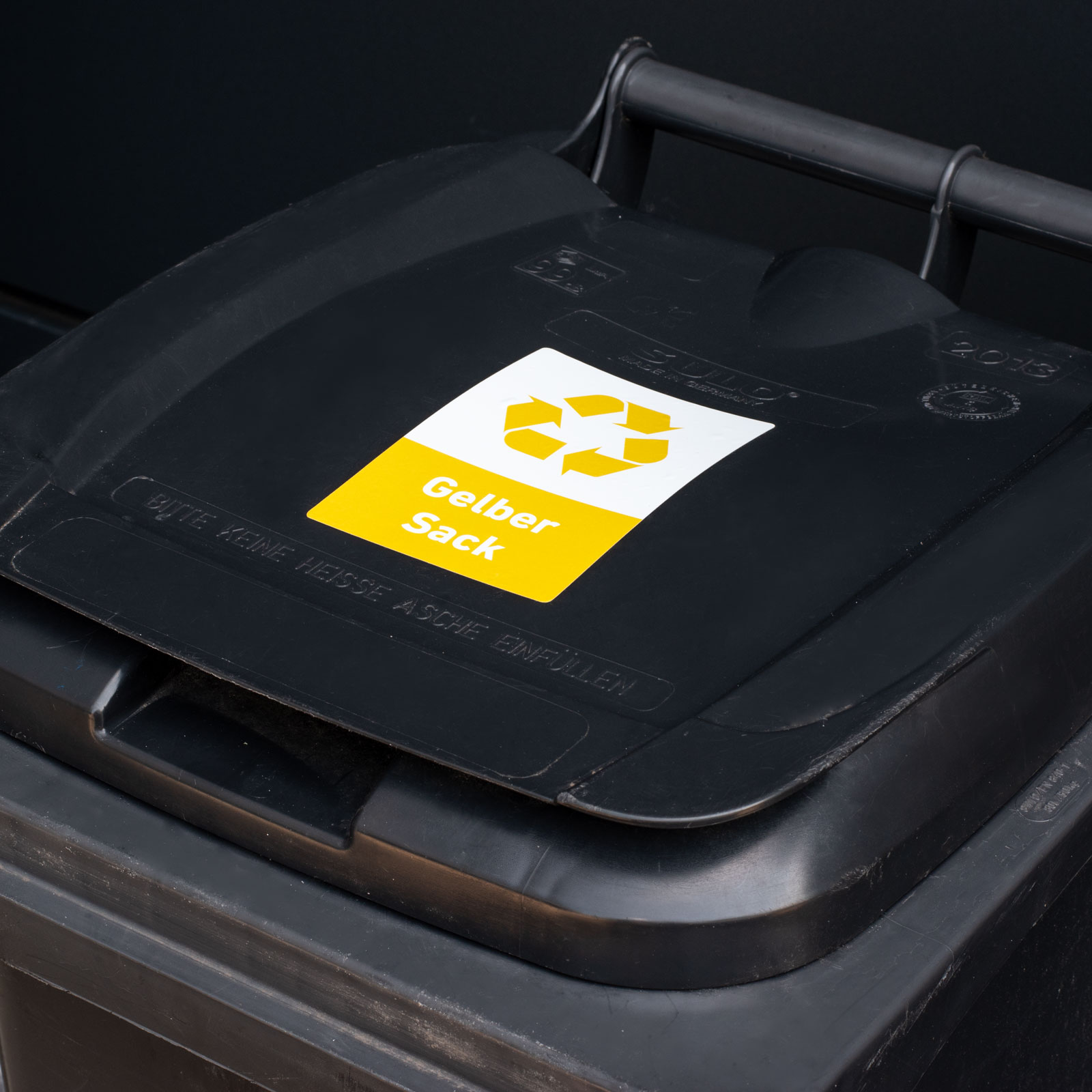 Recycling Aufkleber Gelber Sack Mülltonnen Mülleimer