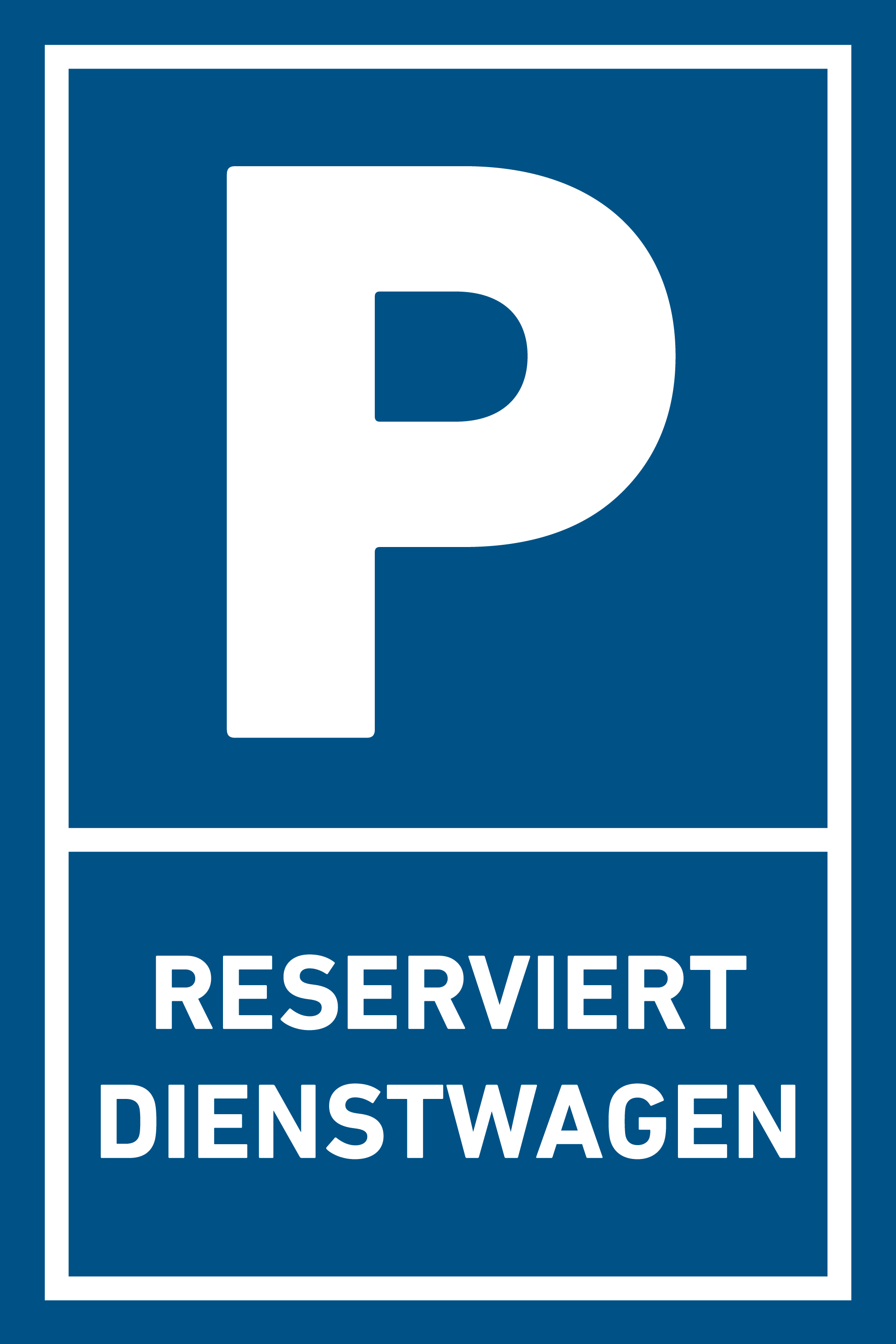 Parkplatz Schild "reserviert Dienstwagen" Hartschaum