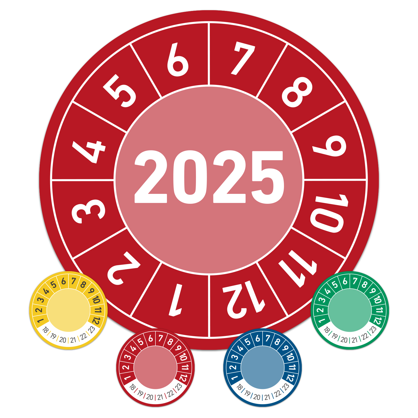 Prüftermin für das Jahr 2025 Jahresprüfplakette Wartungsplakette