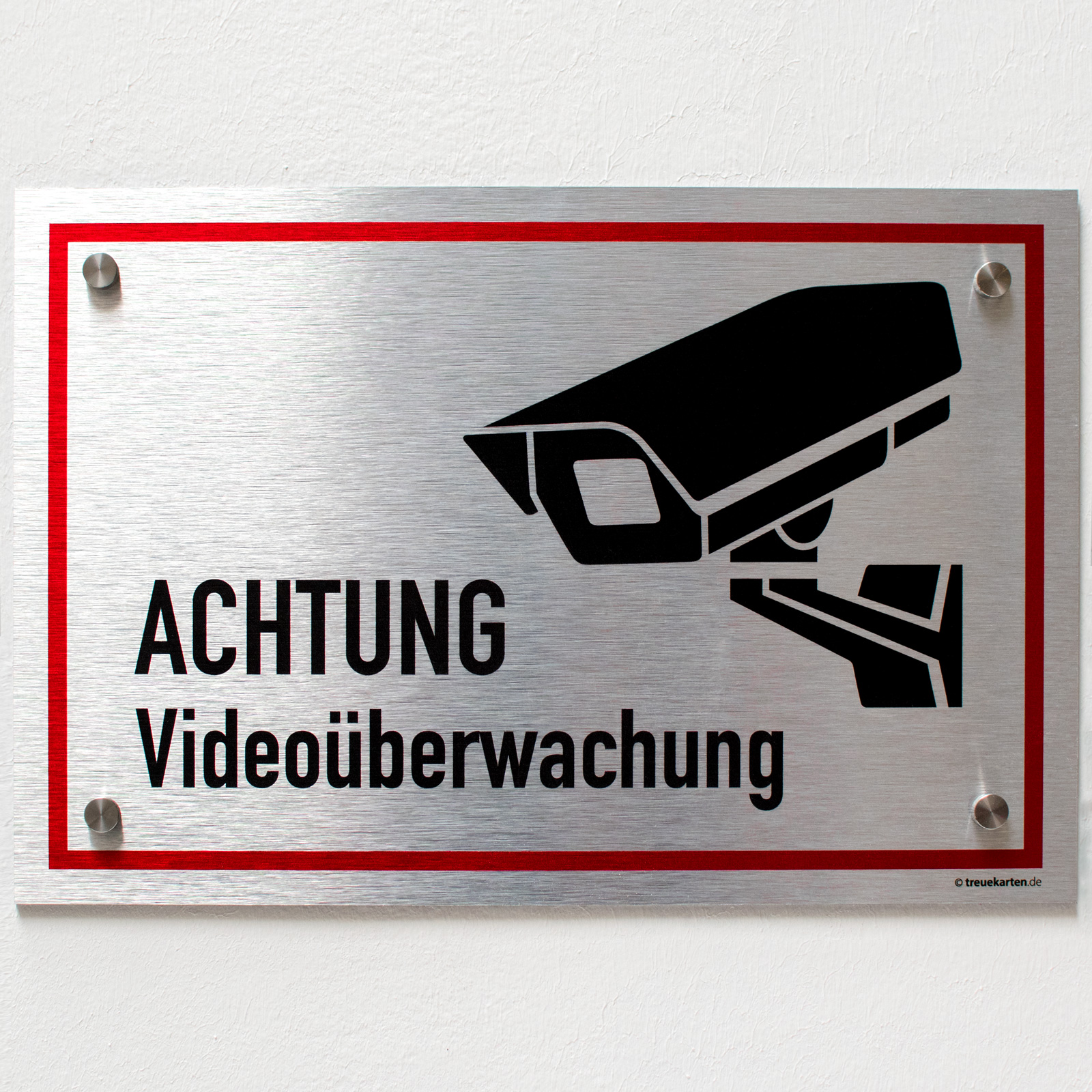 Videoüberwacht Schild silber Warnschild Alu- Verbund 3mm Kamera