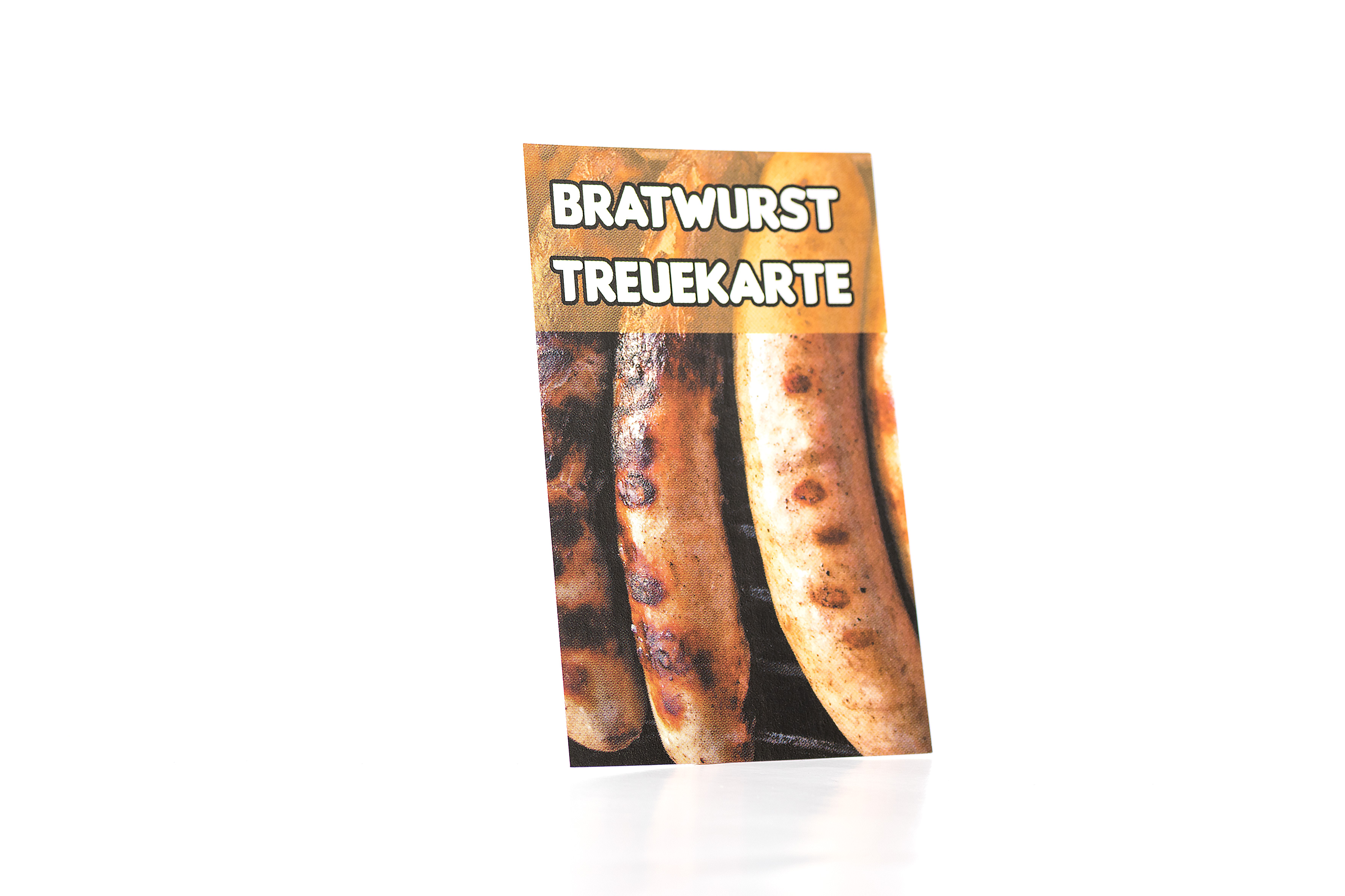 Treuekarte Bonuskarte "Bratwurst" 2-seitig Kundenkarte mit Stempelfeld