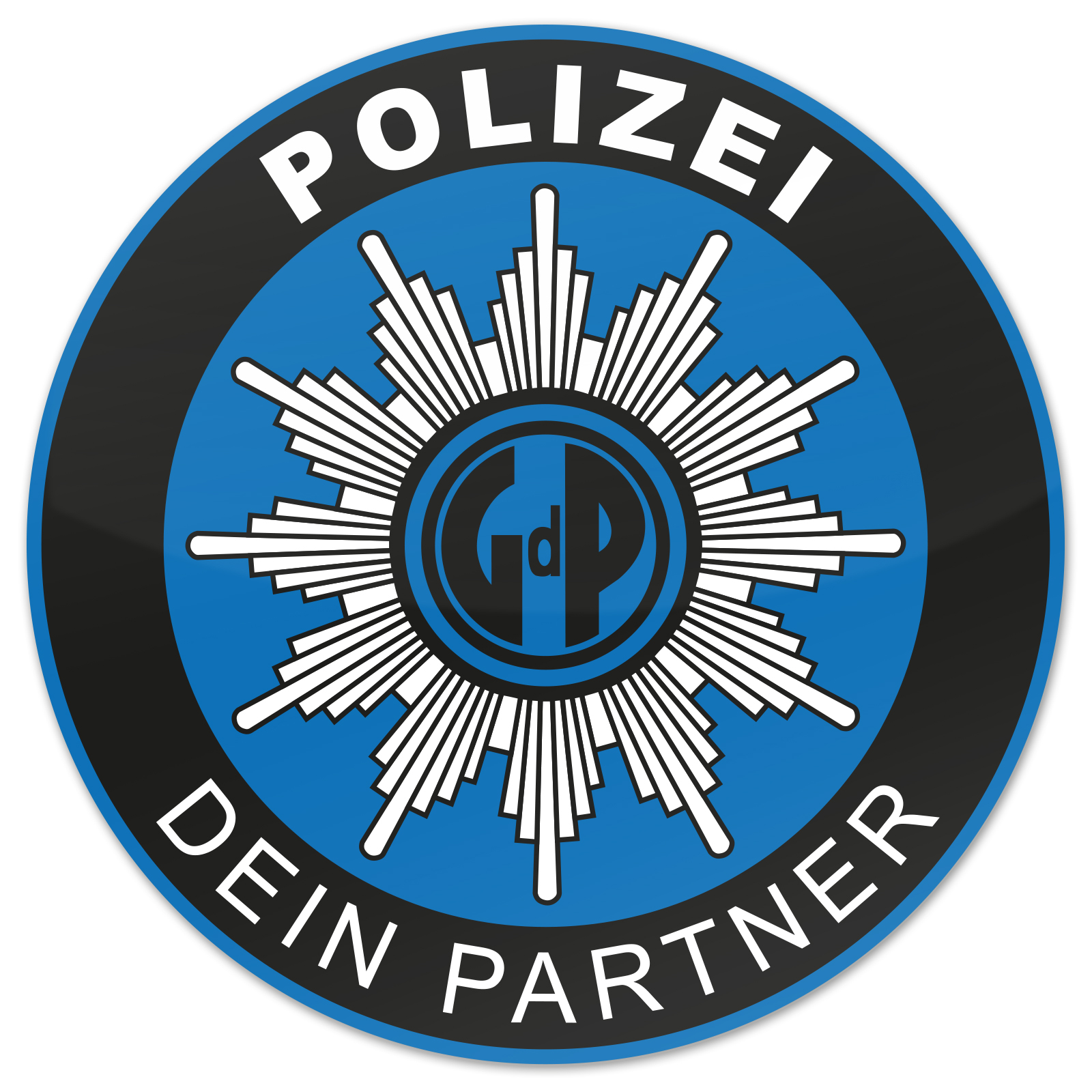 Polizei GDP Aufkleber Außen Knöllchenstop Gewerkschaft Sticker Blau