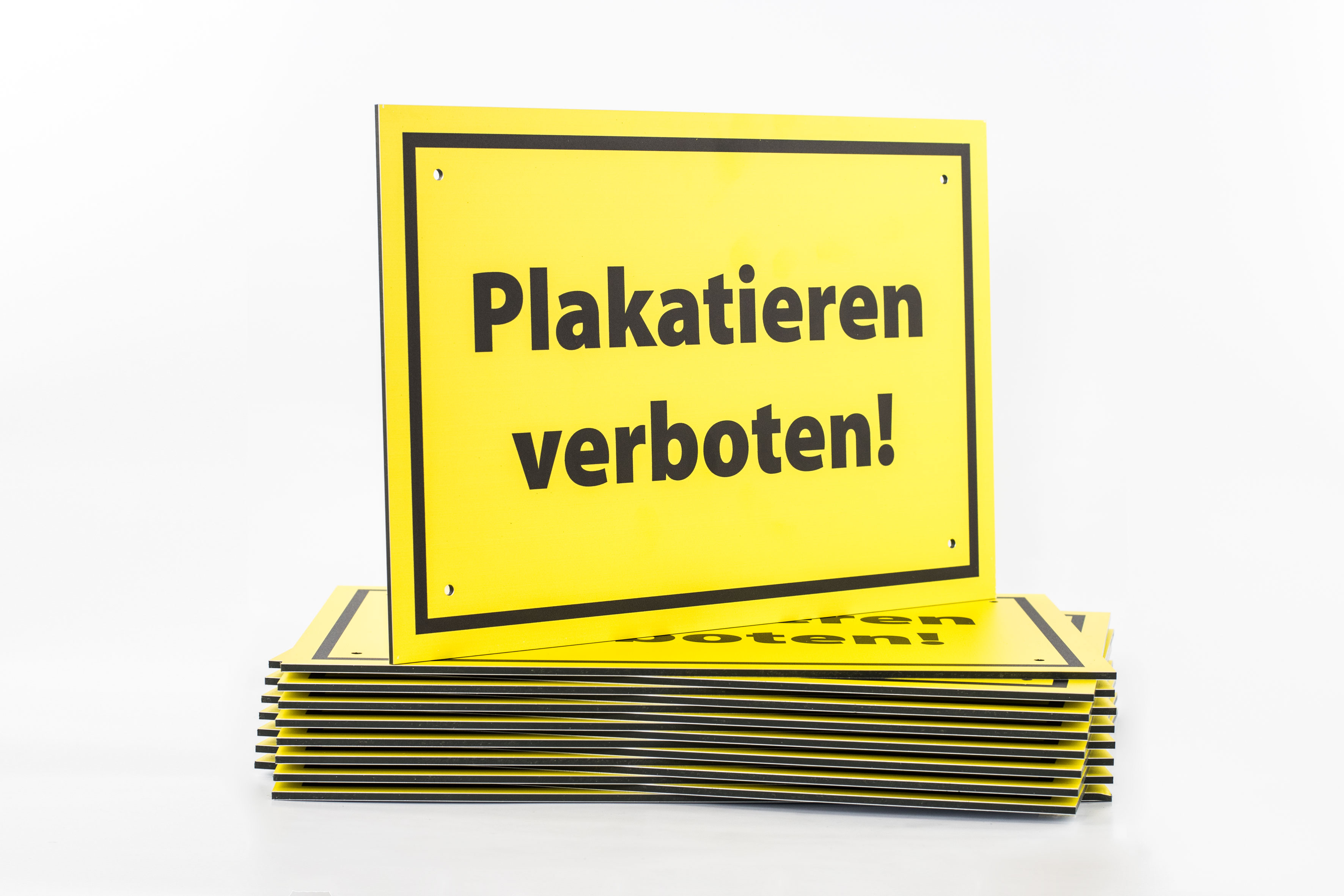 Plakatieren verboten! gelb Warnschild Verbotsschild Plakate anbringen verboten