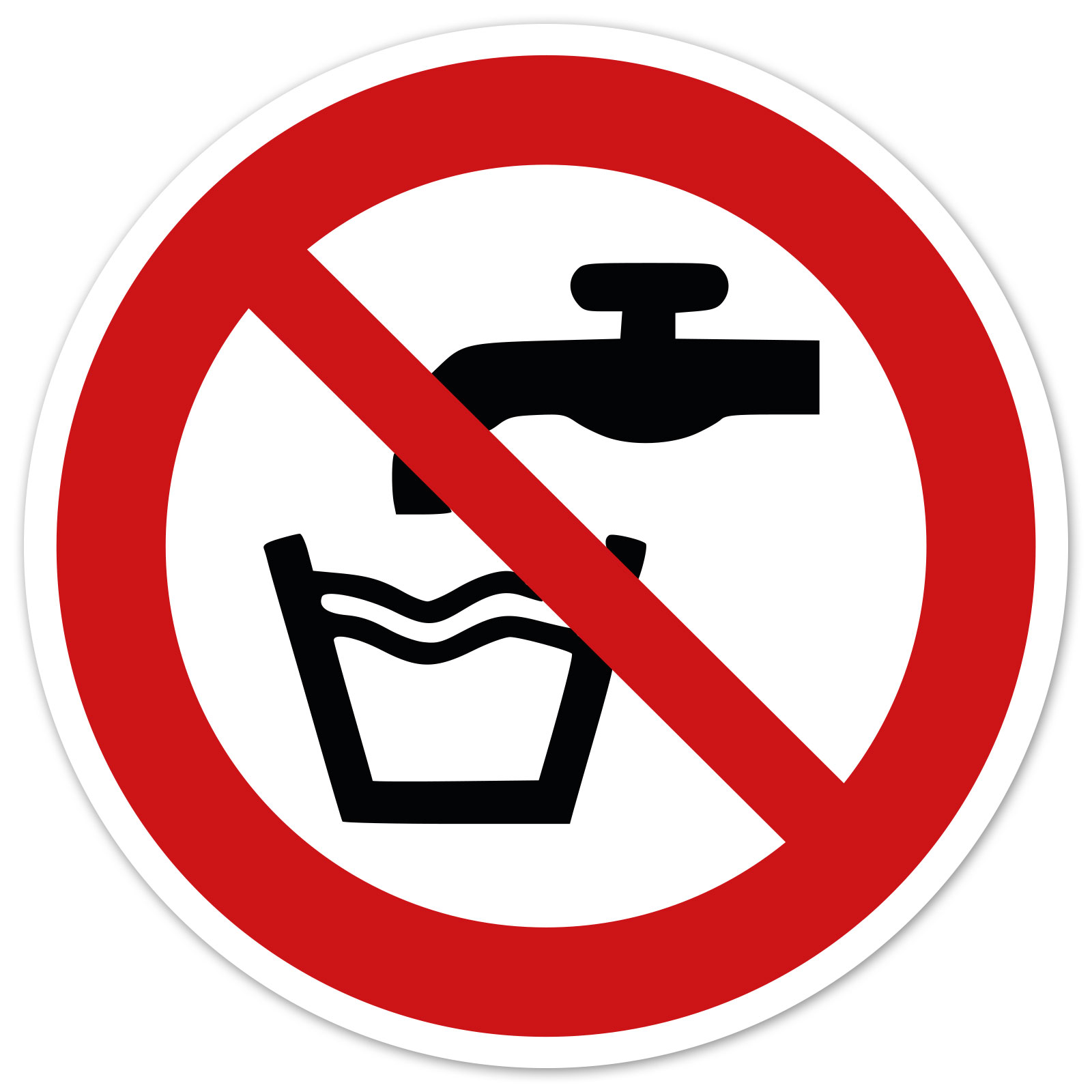 Aufkleber kein Trinkwasser Sticker Hinweis Verbotszeichen ISO7010 P005 SET