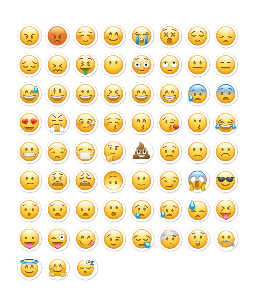 Emoji Aufkleber Sticker Set Fun Icons Smiley Whatsapp Emoticons Spaß Kids