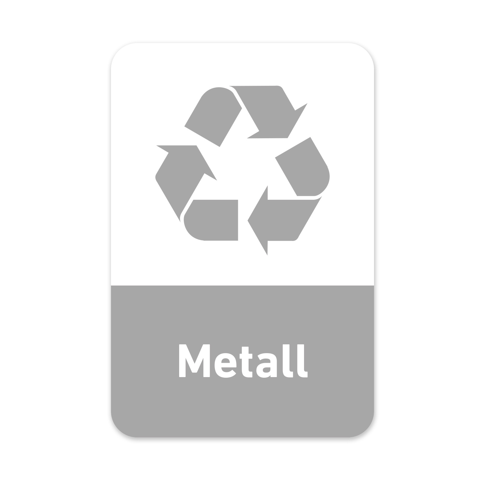 Recycling Aufkleber Metall Mülltonnen Mülleimer
