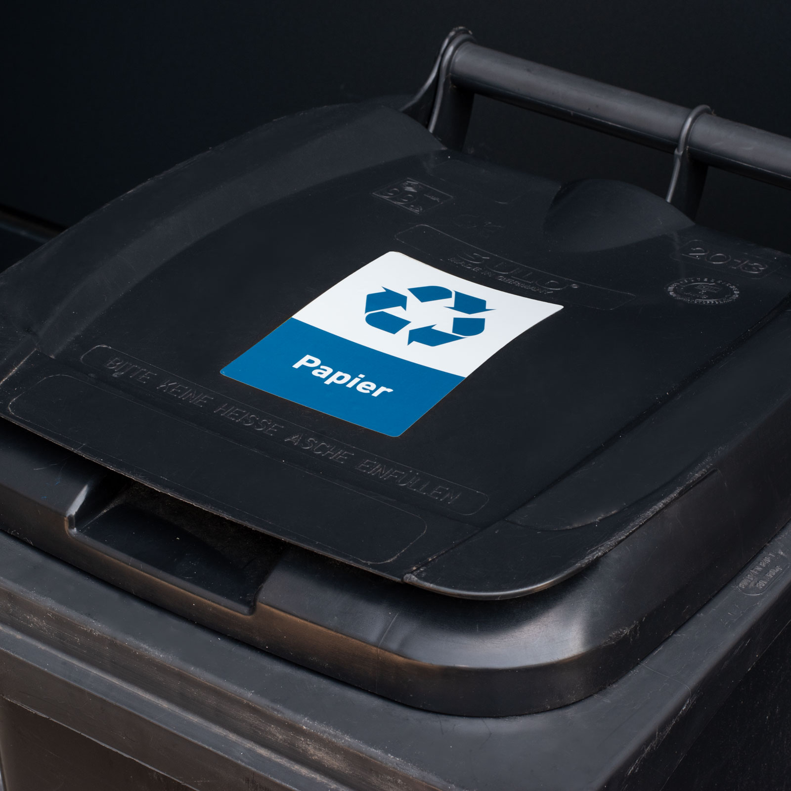 Recycling Aufkleber Papier Mülltonnen Mülleimer