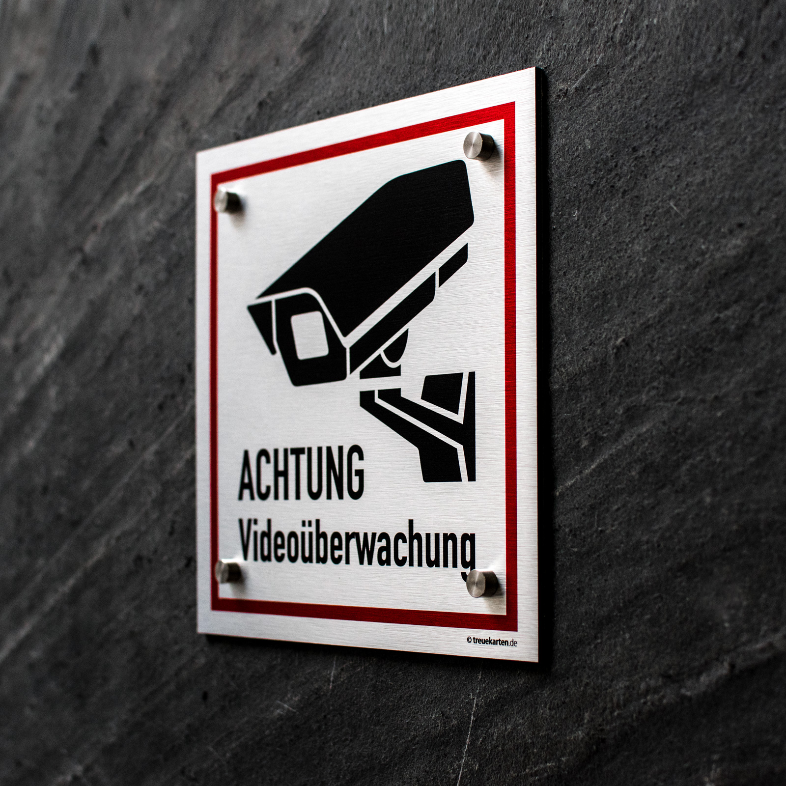 Videoüberwacht Schild silber Warnschild Alu- Verbund 3mm Kamera