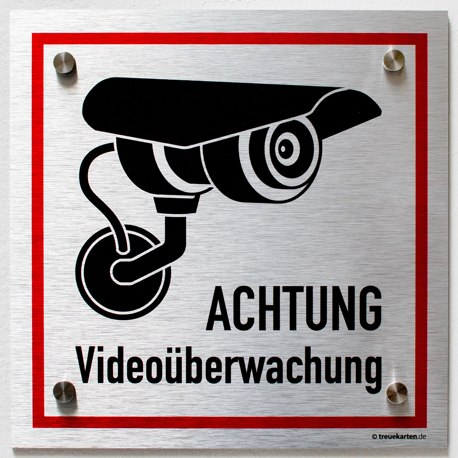 Videoüberwacht Schild silber Warnschild Videoüberwachung Kamera 1