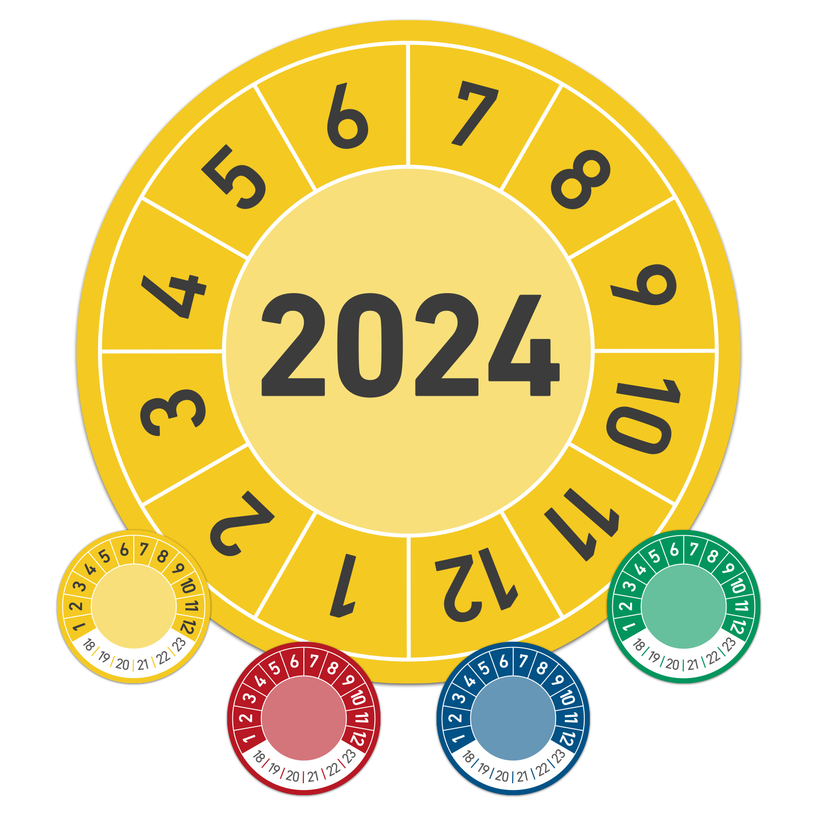 Prüftermin für das Jahr 2024 Jahresprüfplakette Wartungsplakette