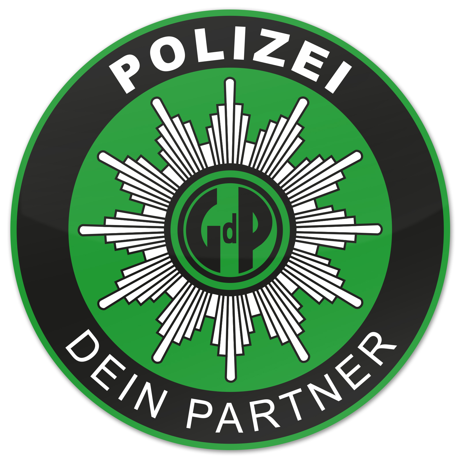 Polizei GDP Aufkleber Außen Knöllchenstop Gewerkschaft Sticker grün