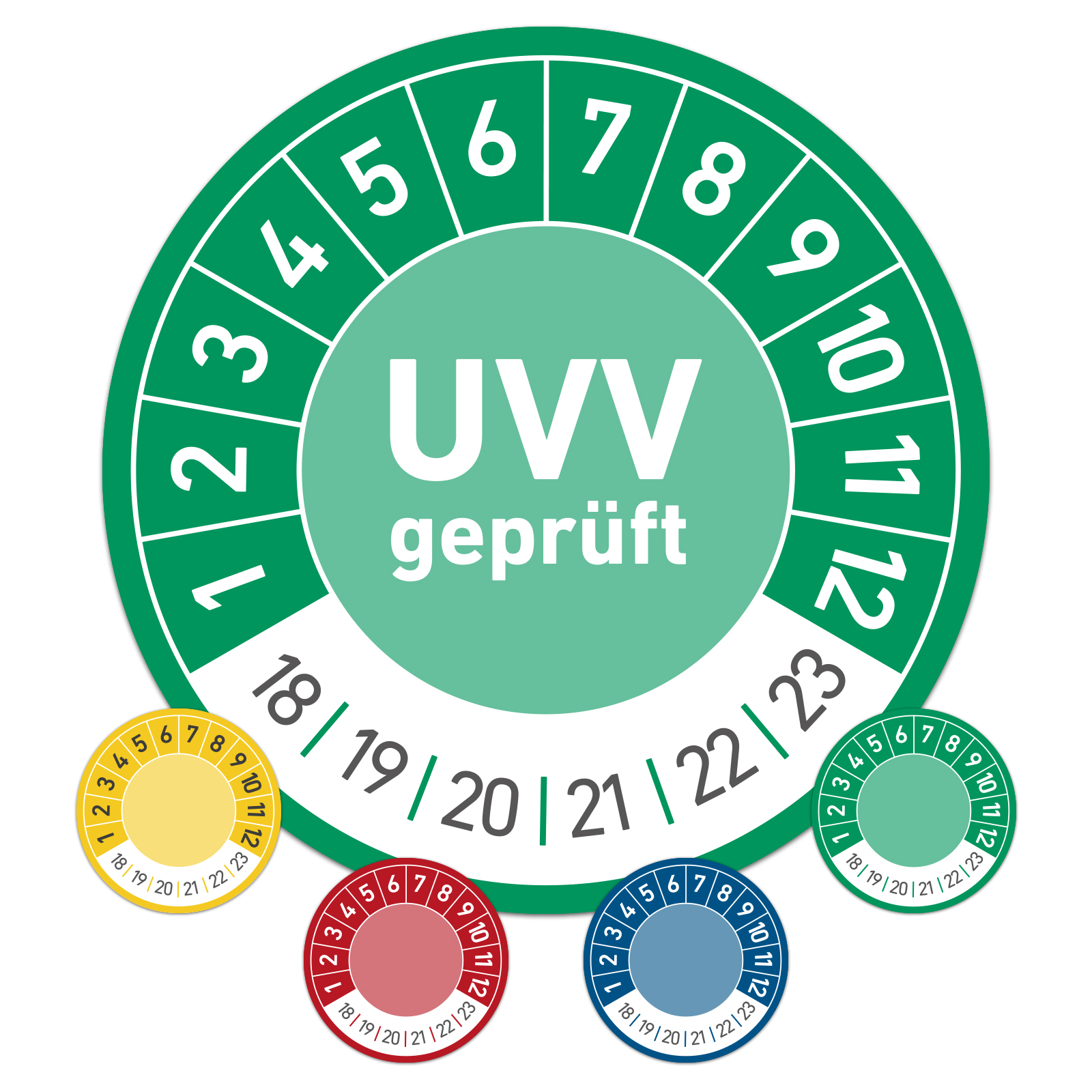 UVV geprüft Prüfplakette Wartungsplakette