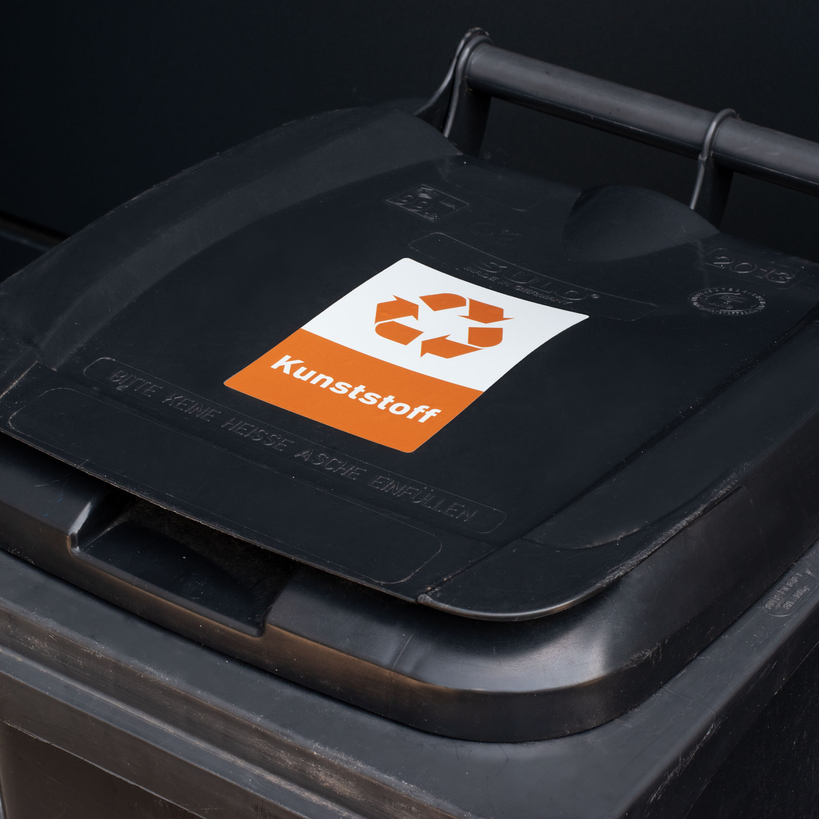 Recycling Aufkleber Kunststoff Sack Mülltonnen Mülleimer