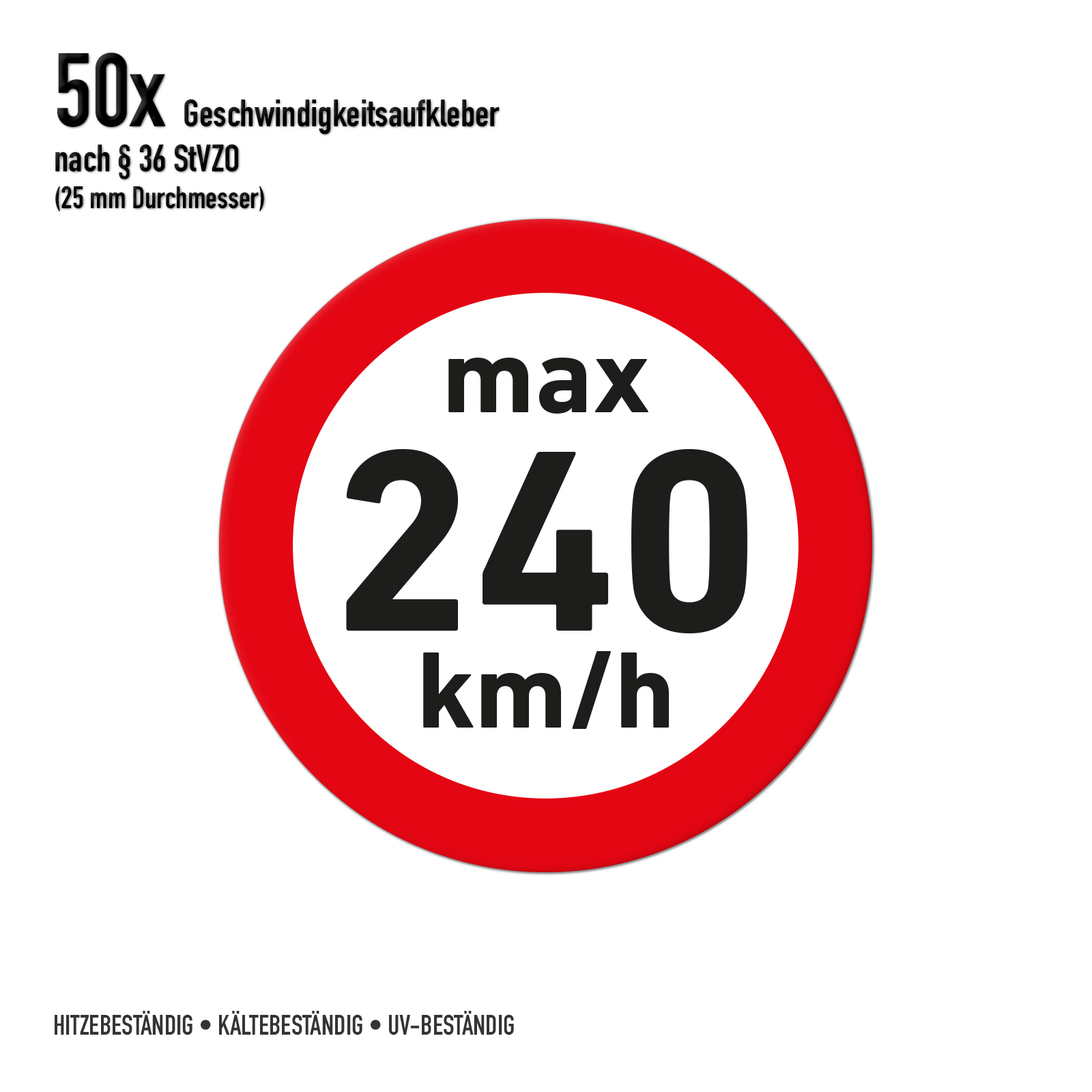 Geschwindigkeitsaufkleber Winterreifen 240 km/h
