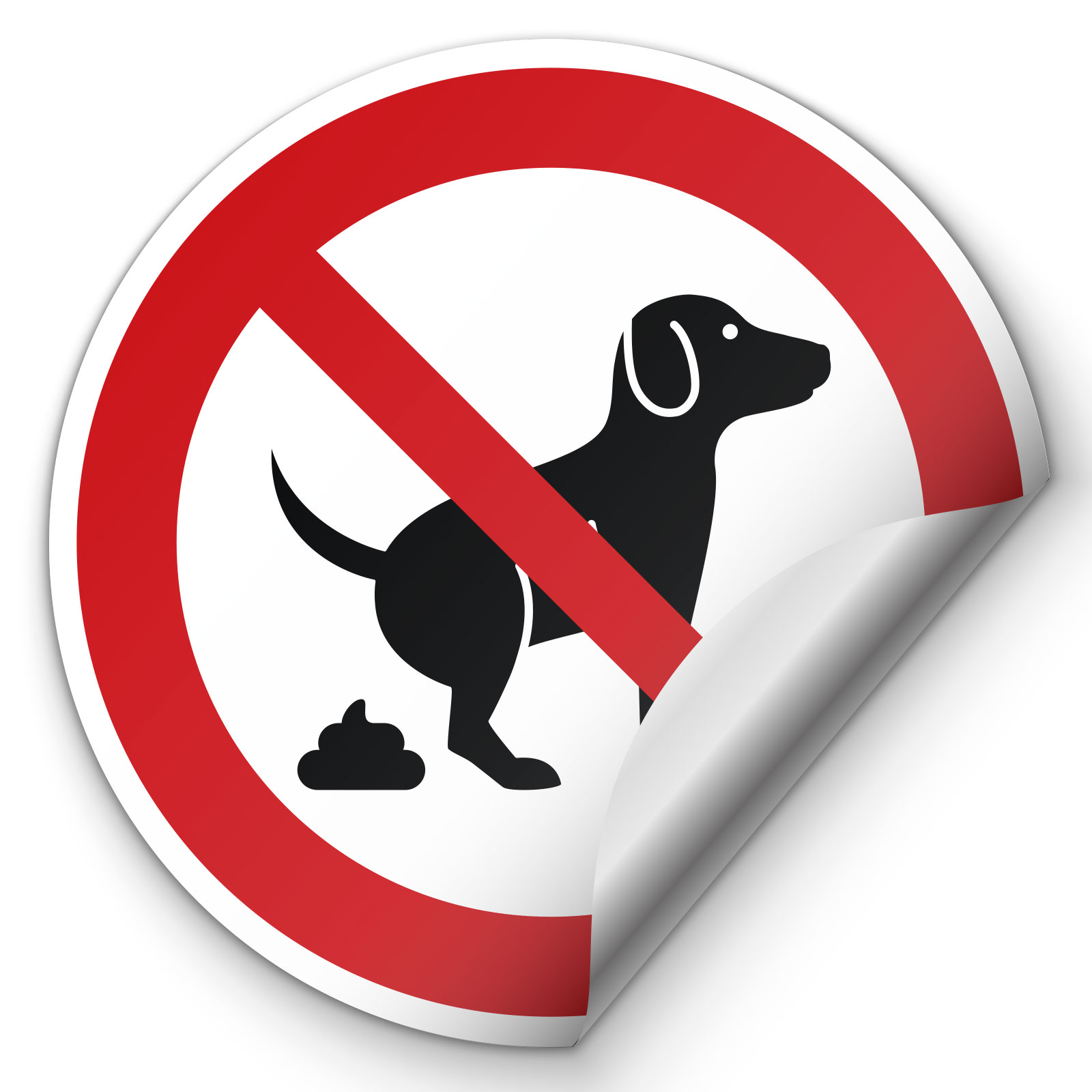 Aufkleber Sticker Hund verboten Hundehaufen kein Hundeklo Hinweis 5-20 cm