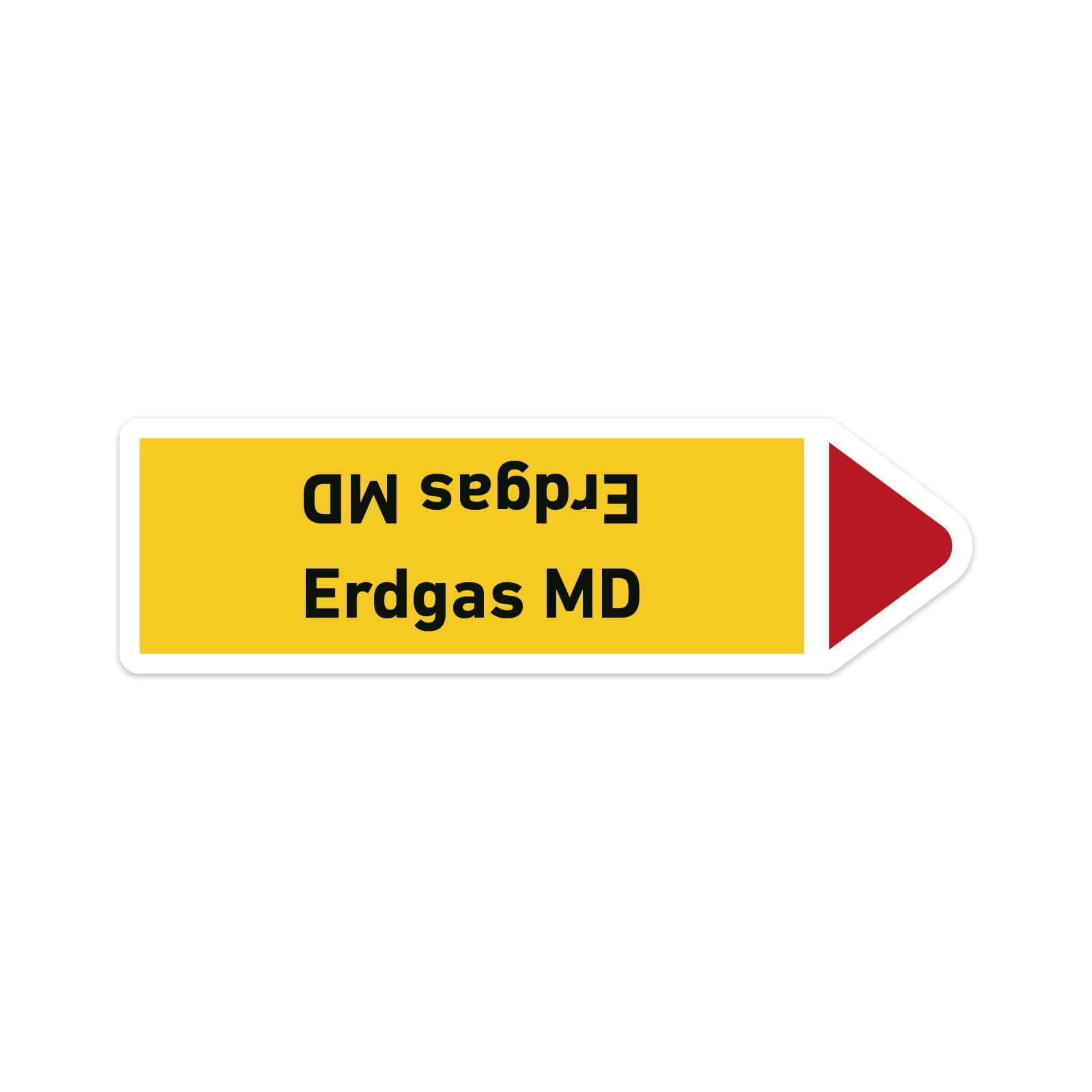 Rohrleitungskennzeichnung gemäß DIN 2403, brennbare Gase, 100x30mm