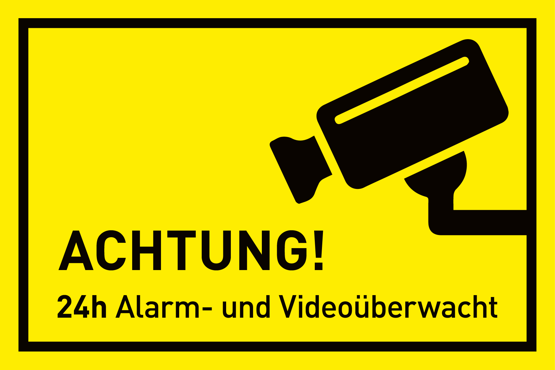 Alarm- und Videoüberwacht Aufkleber Alarmüberwacht Alarmanlage Warnaufkleber Sicherheit Kamera