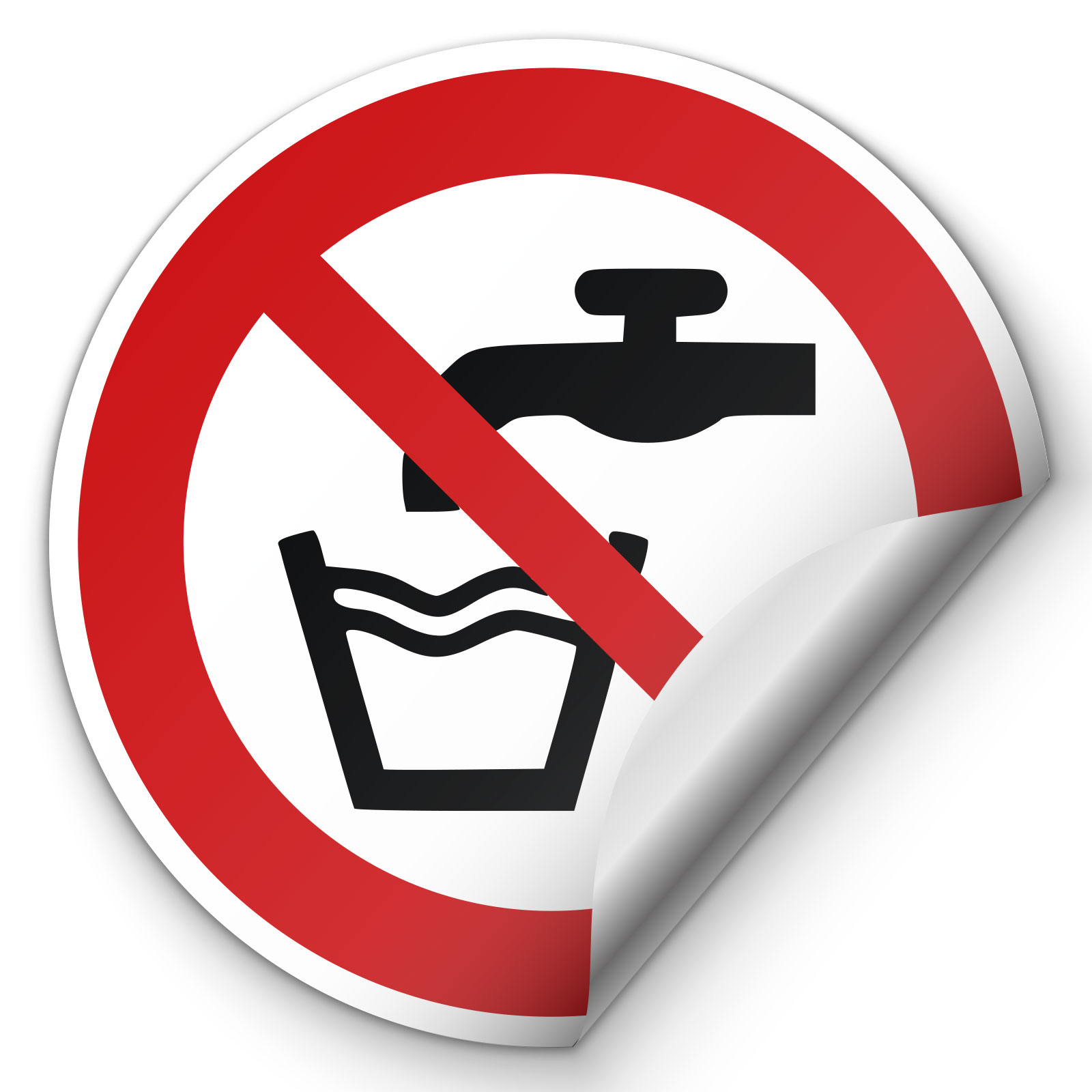 Aufkleber kein Trinkwasser Sticker Hinweis Verbotszeichen ISO7010 P005 SET