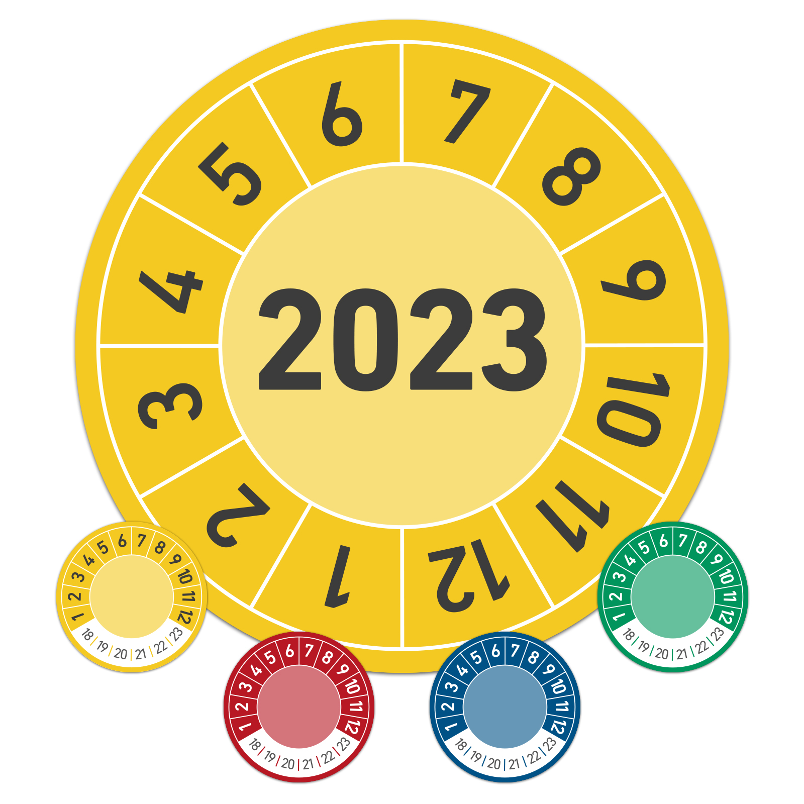 Prüftermin für das Jahr 2023 Jahresprüfplakette Wartungsplakette