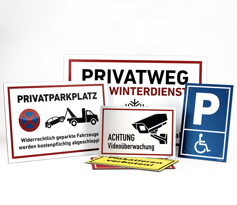 schilder aluminium hinweis