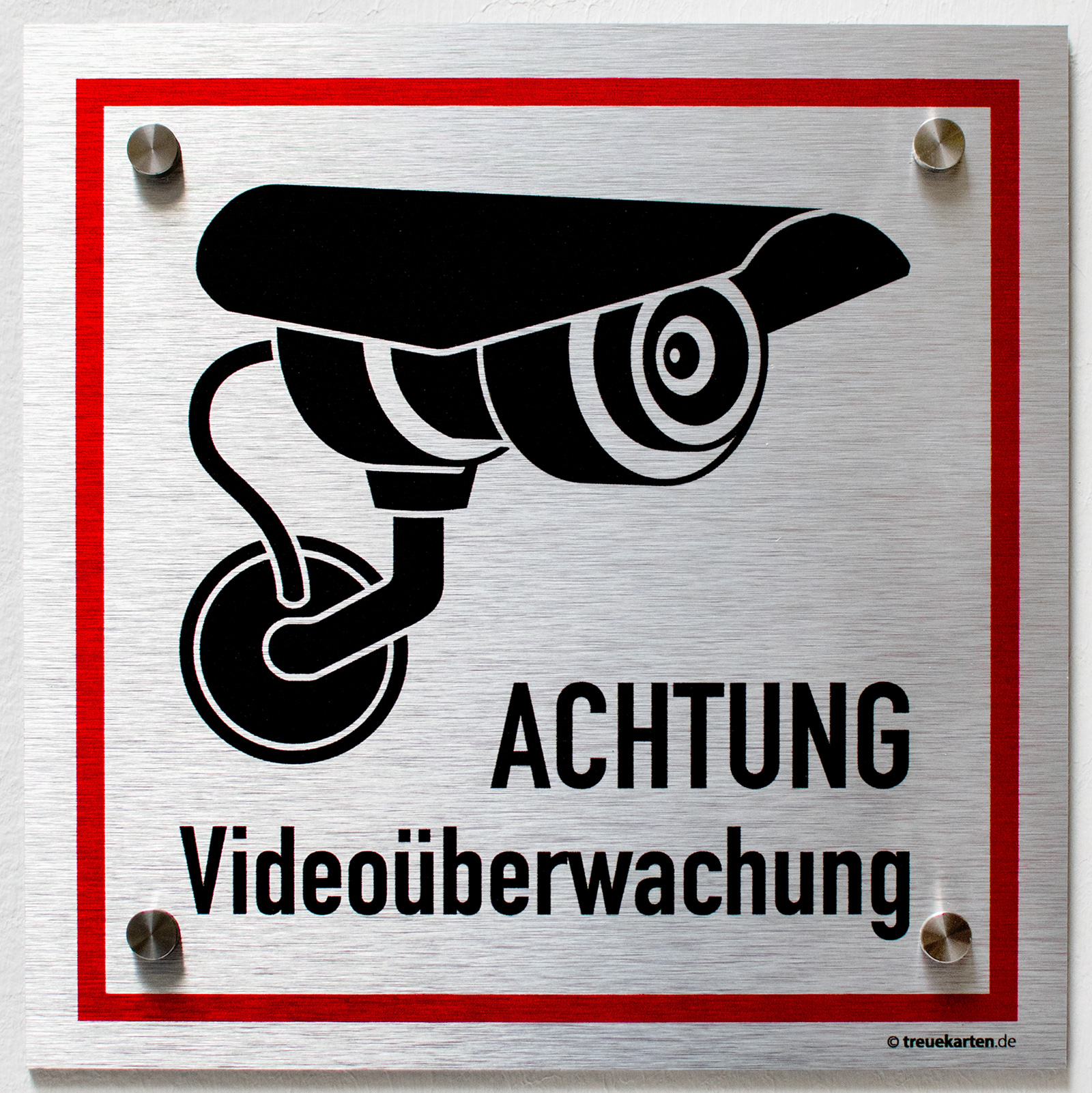 Videoüberwacht Schild silber Warnschild Alu- Verbund 3mm Kamera