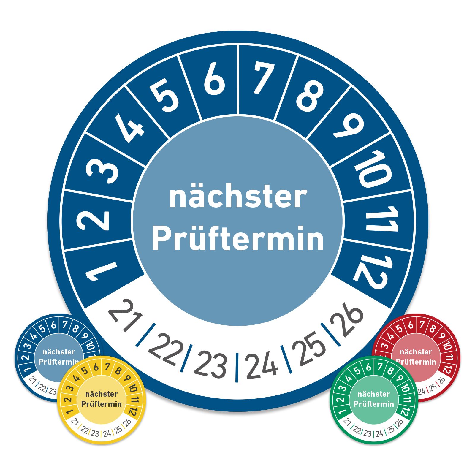 ROSYLEVE Prüfplaketten Set 1000 Stück - 30mm Mit Lochzange 2025-2030